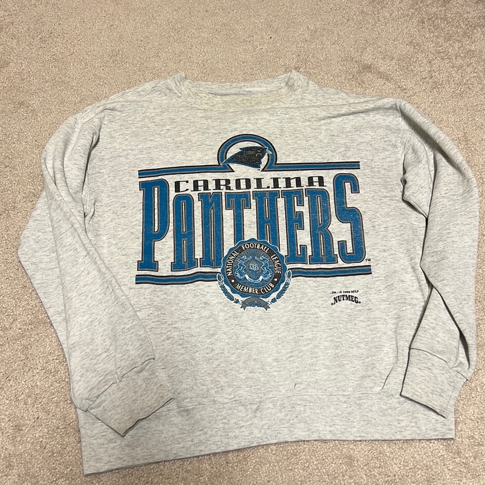 NFL Carolina Panthers Gray Crew Neck Sweater